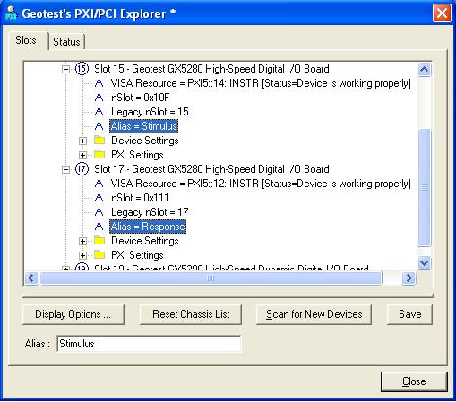 Using an Alias to address PXI instruments